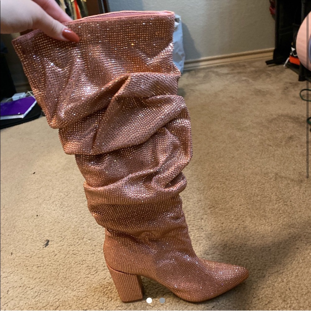 Rhinestone Pink Boots
